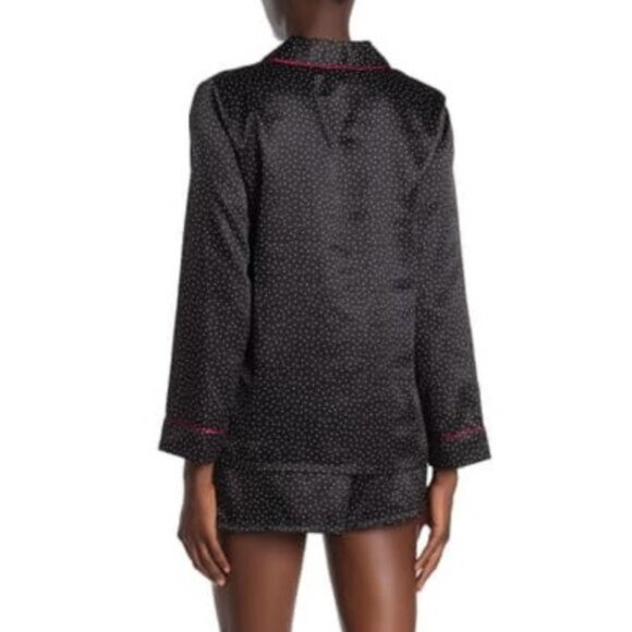 In Bloom by Jonquil Polka Dot Satin Shirt Pajamas - Picture 2 of 7